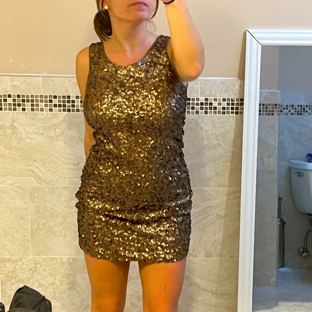 Amber blue brown Sequin bodycon dress